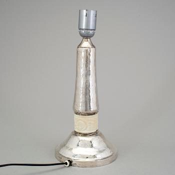 A Swedish 20th century silver table-lamp, mark of Marta af Ekenstam, Malmo 1920.