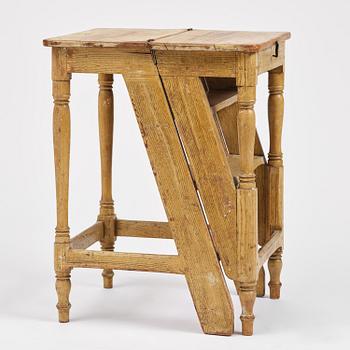 A late baroque library-ladder, mid/later part 18th century.