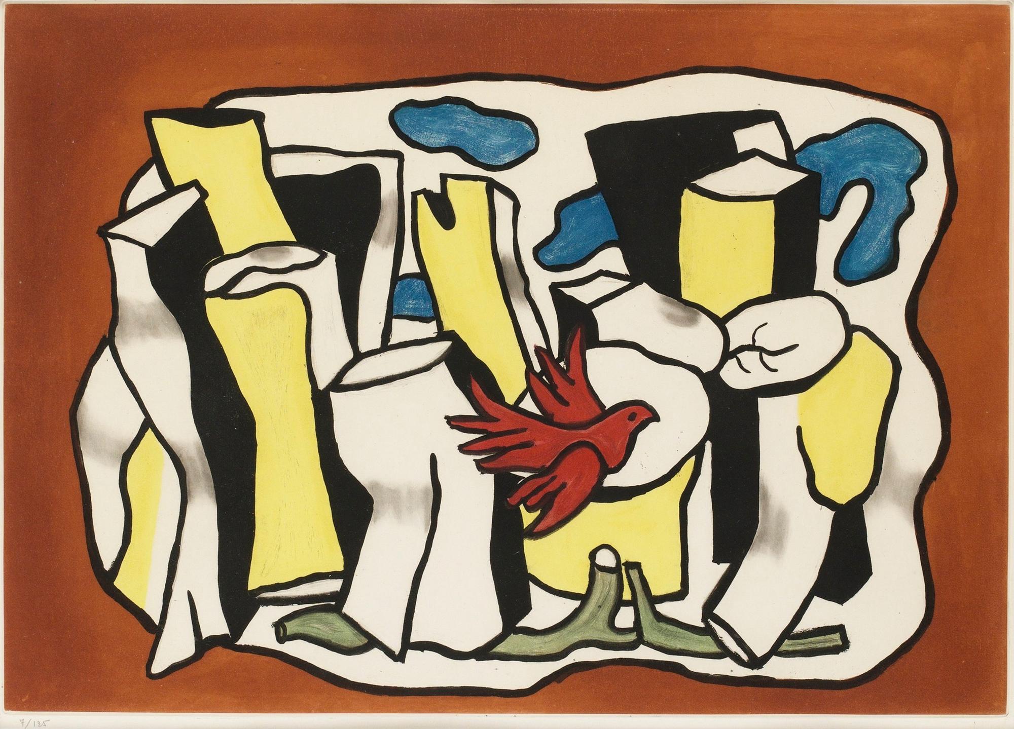 Fernand Léger (Efter), "L'oiseau rouge dans le bois".