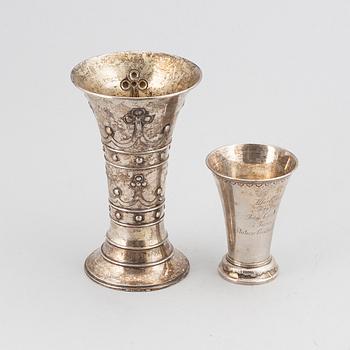 Two silver vases, CG Hallberg, Stockholm, 1906-44.