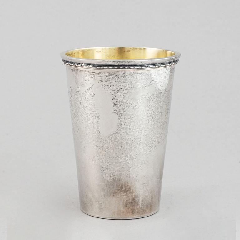 A parcel-gilt silver beaker. Mark of Sven Arne Gillgren, GAB, Stockholm 1973.