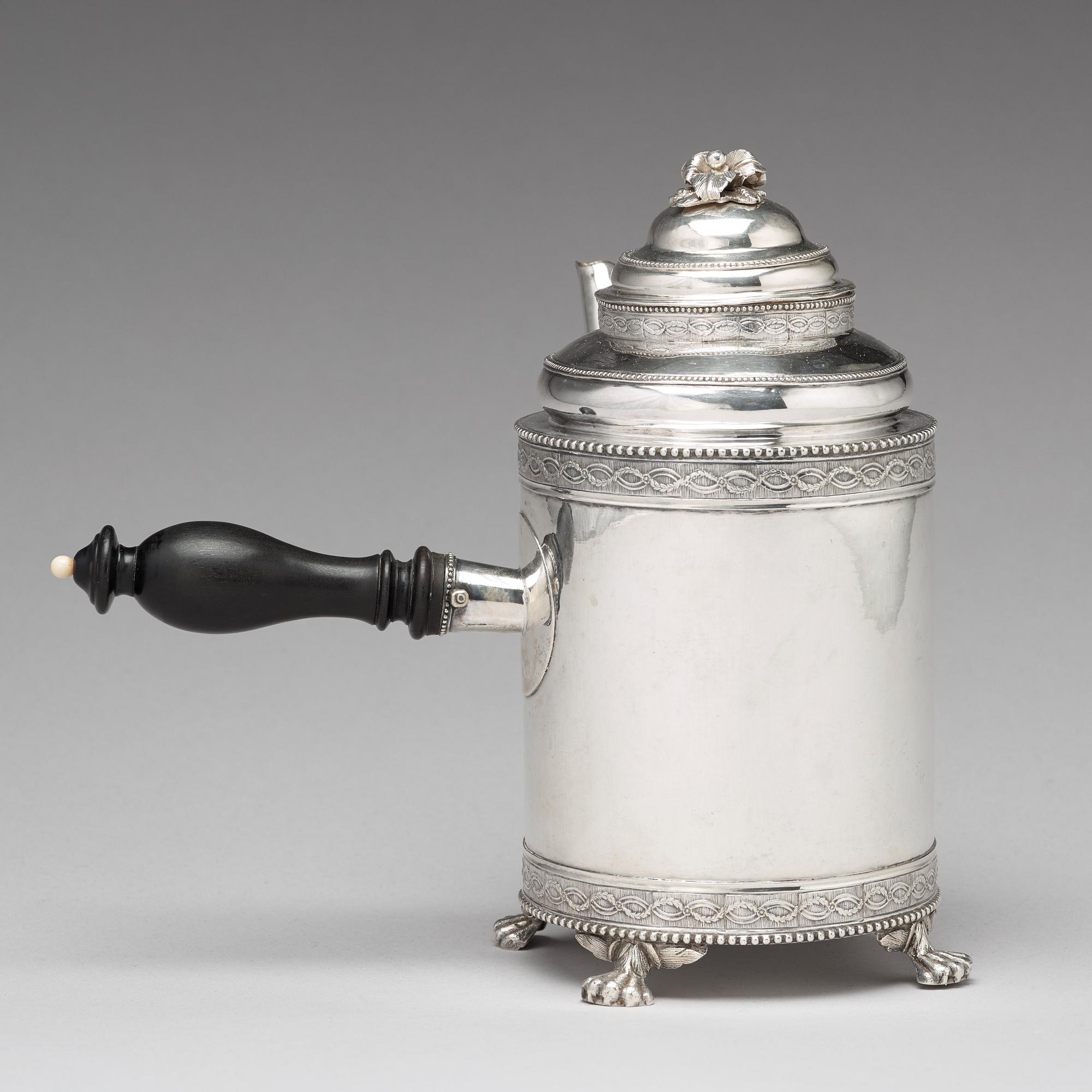 A Swedish 18th century silver coffee-pot, mark of Peter Johan Zetterling, Linköping 1792.