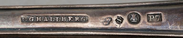 STRÖSKEDAR, 2 st, silver, 1800-/1900-tal. Tot vikt ca 84 g.