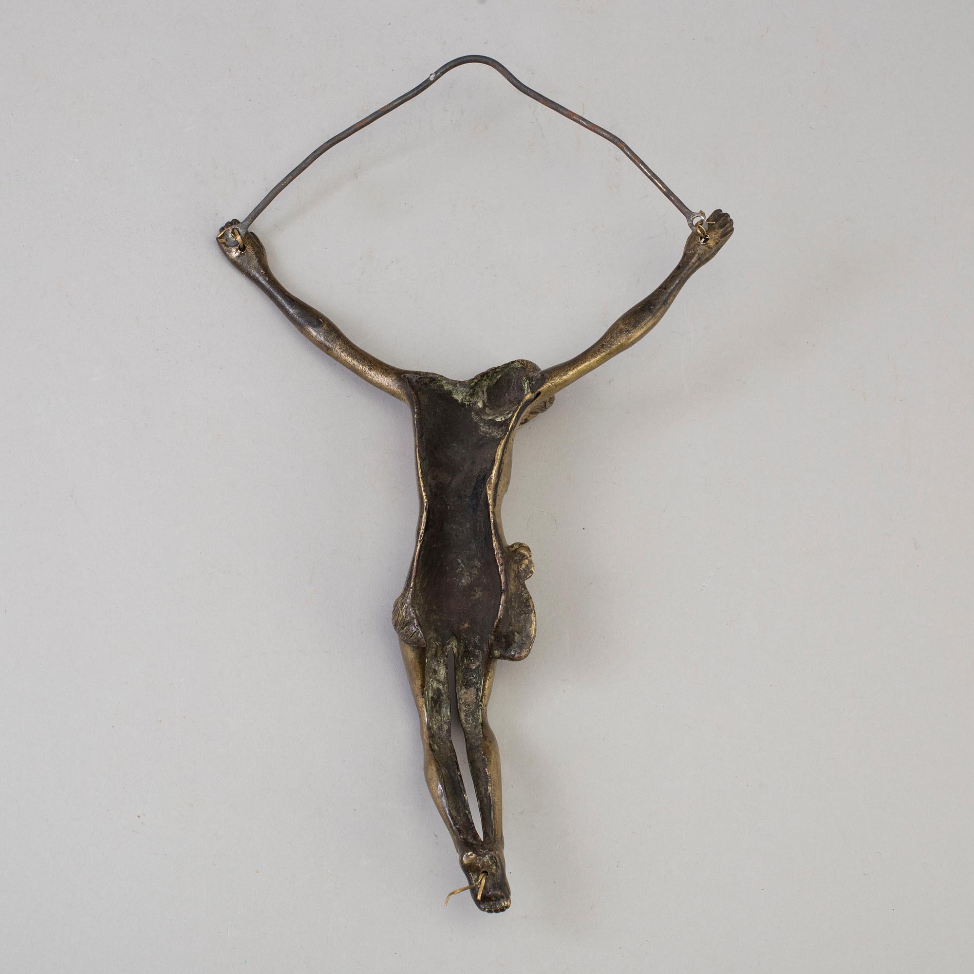 an 18th century bronze crucifix.