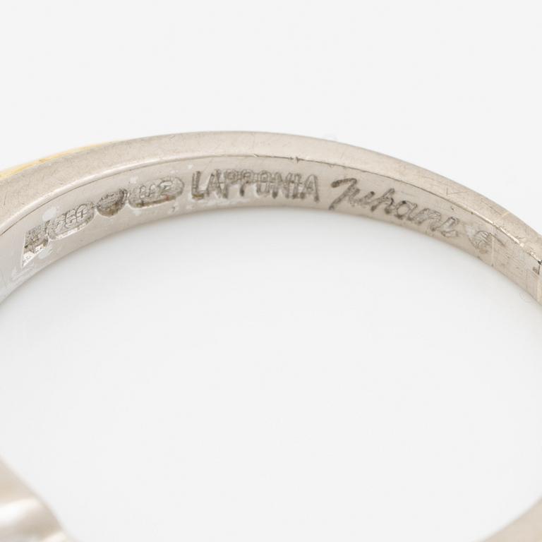 Lapponia, ring 18K guld och vitguld med en rund briljantslipad diamant, Finland.