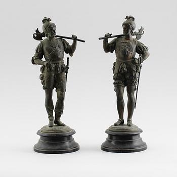 SKULPTURER, 1 par, gjutgods, 1800-talets andra hälft.