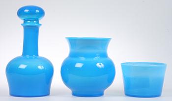 KARAFF, SKÅL samt VAS, glas, Erik Höglund, Boda, 1900-talets andra hälft.