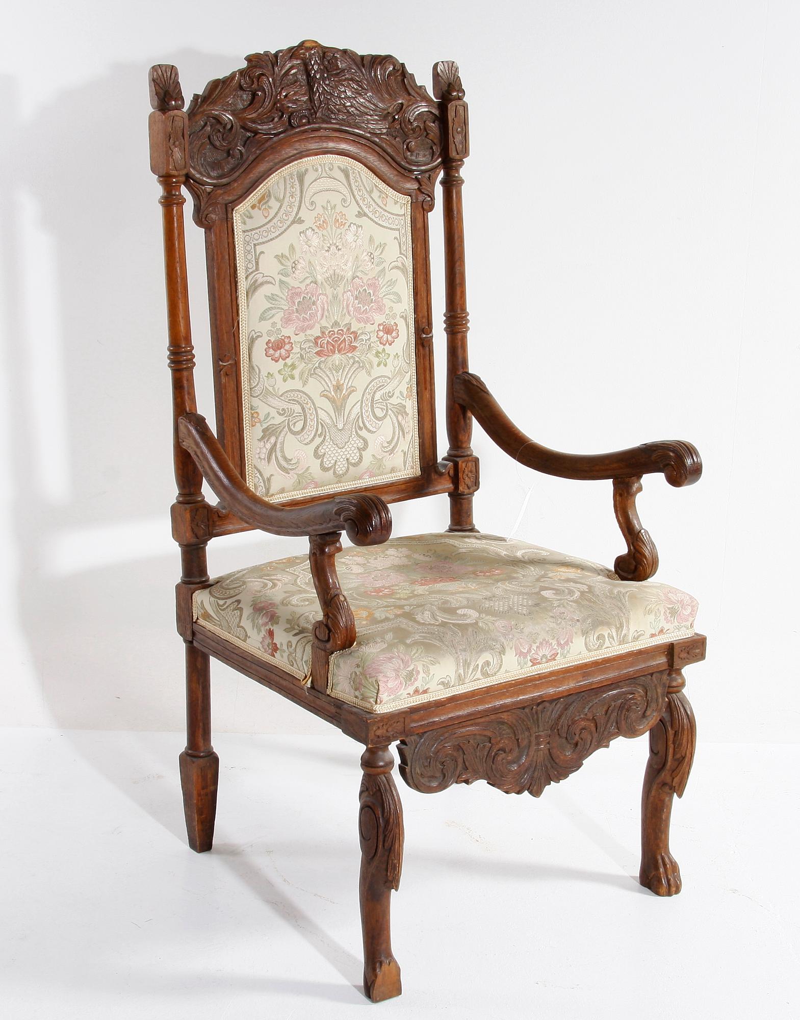 ARMLÄNSTOL, barockstil, sent 1800-tal.