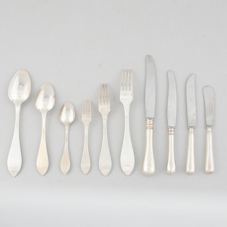 A Swedish Silver Cutlery, model "Svea", CG Hallberg, Stockholm, mostly 1933 (100 pieces).
