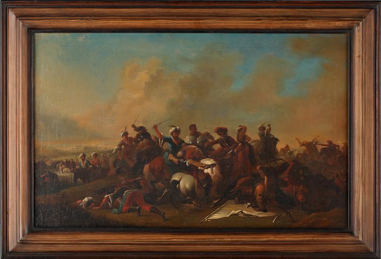 OKÄND KONSTNÄR, olja på duk, uppfäst på pannå, ej signerad, 1800-tal.