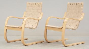FÅTÖLJER, ett par, "406", Alvar Aalto, Artek, 2003.