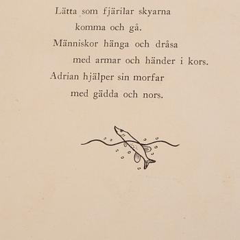 BARNBOK, "Lars och Lisa i Stockholm" med text av Nils Ferlin, färgteckningar av Gösta Bjelkebo, 1937.
