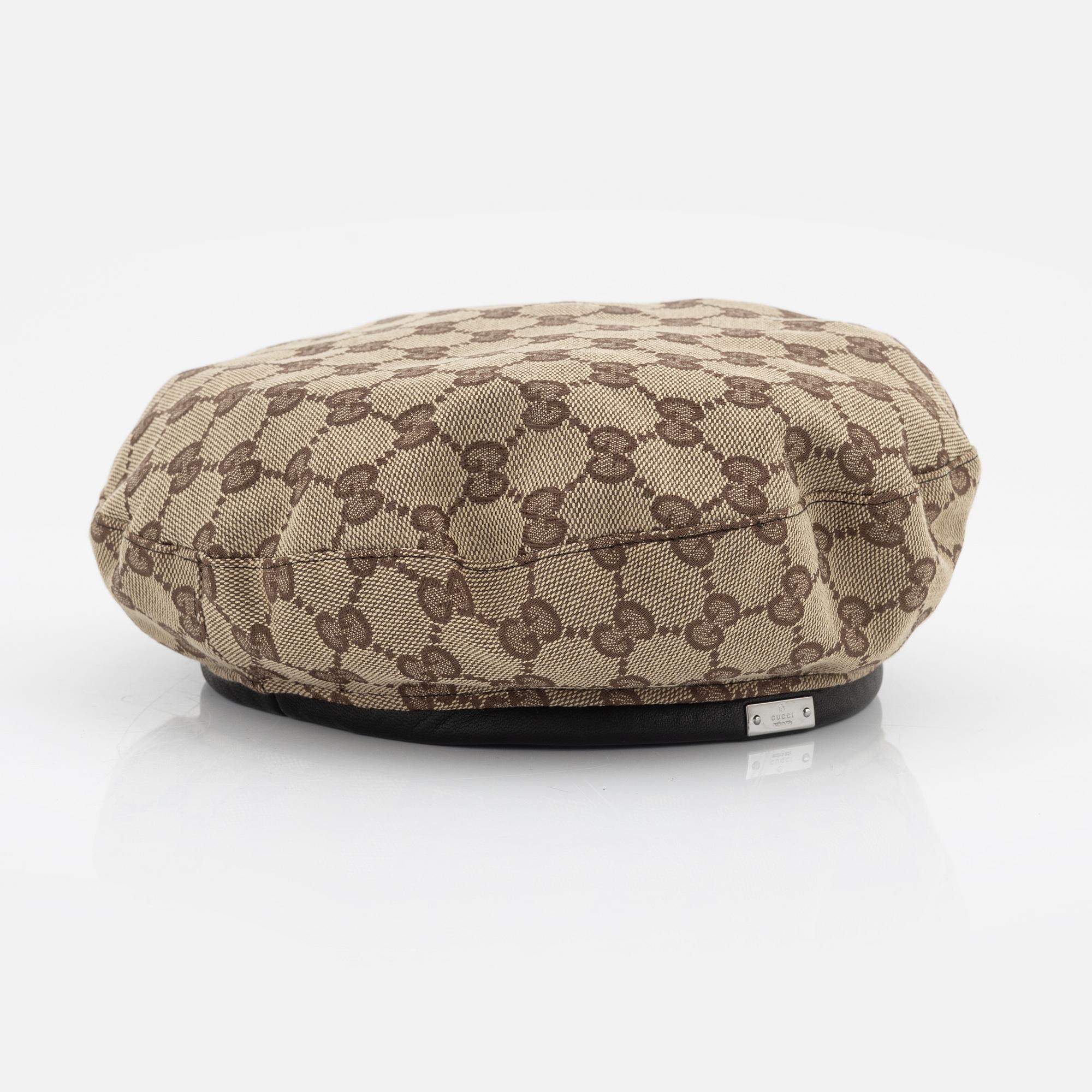 Gucci, a monogram canvas beret, size S.