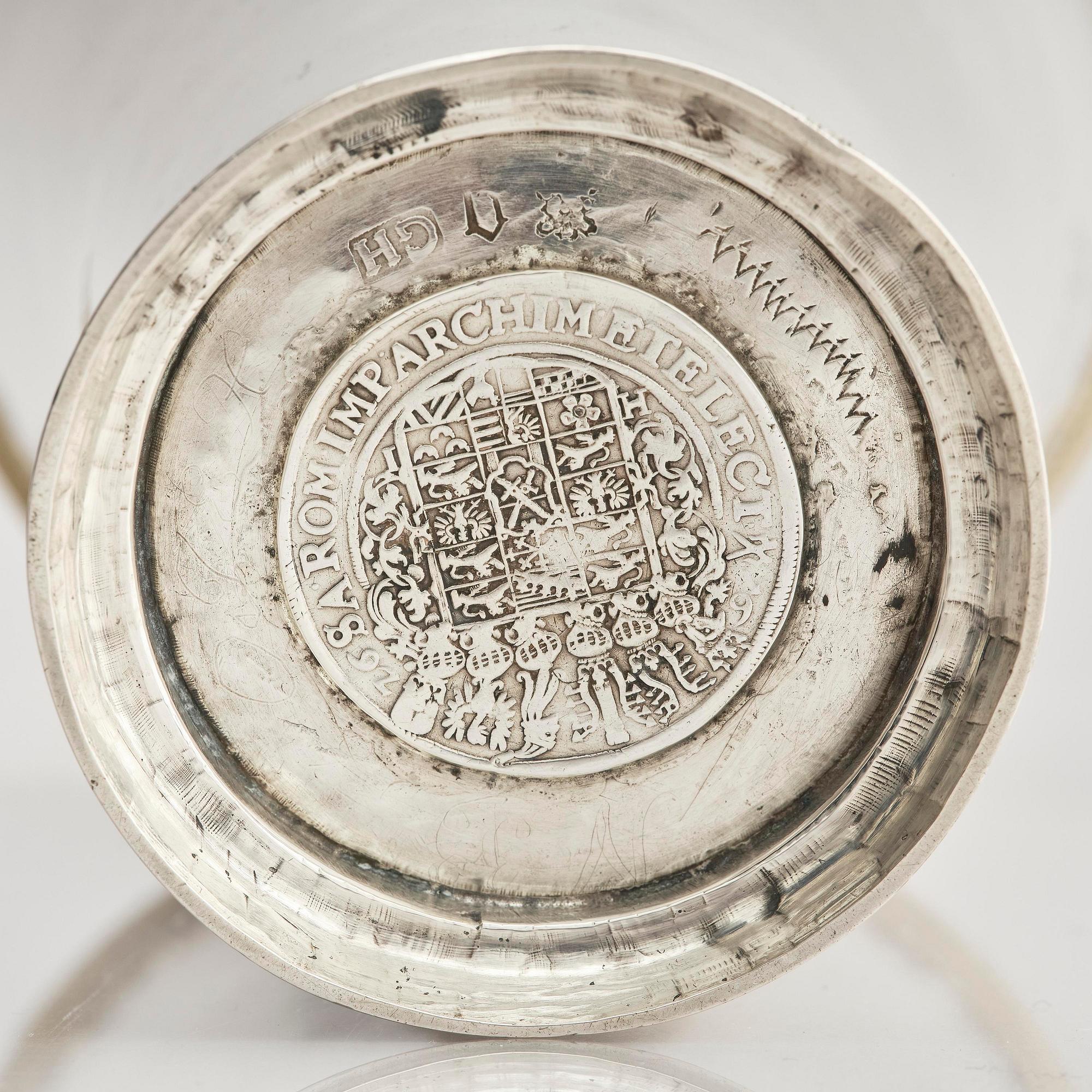 A Swedish 18th century parcel-gilt silver beaker, mark of Gustaf Henning, Stockholm 1752.