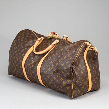 LOUIS VUITTON, a monogram canvas 'Keepall Bandoulière 55' weekend bag, 2014.