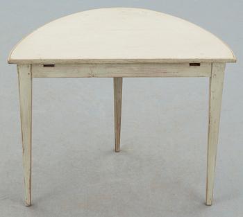 HALVMÅNEBORD, sengustaviansk stil, 1800-talets andra hälft.