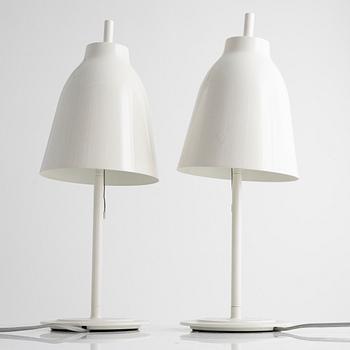 Cecilie Manz, bordslampor, ett par "Caravaggio", Fritz Hansen, Danmark.