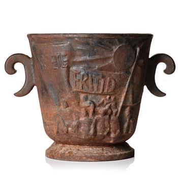 255. A cast iron jardinière 'Fritidsurnan', Näfveqvarn, Sweden 1930's.