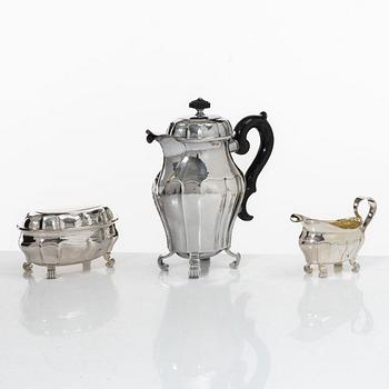 A three-piece silver coffee service, GAB, Stockholm, 1929-31.