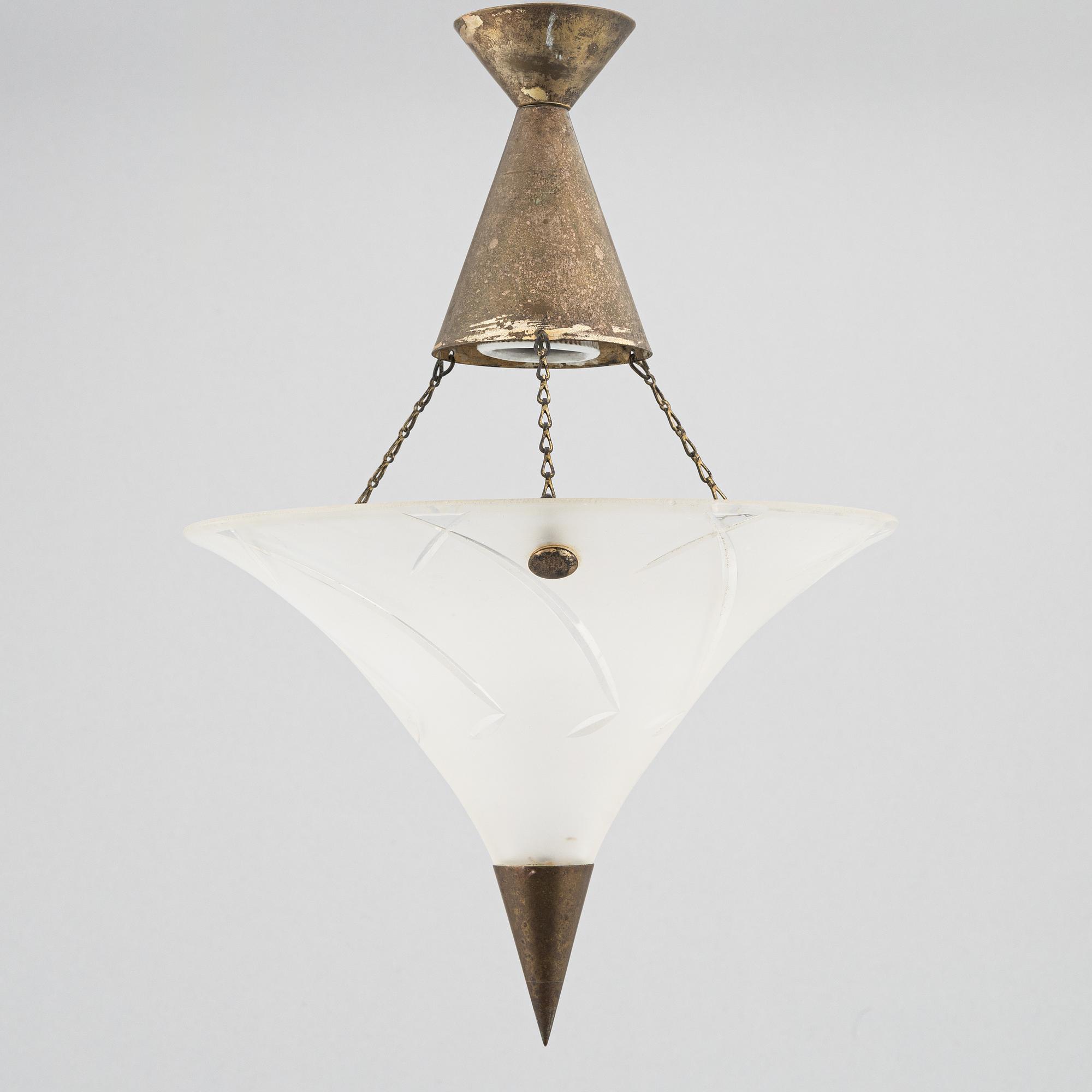 Høvik Verk, taklampa, modell "6511", Norge, 1930-tal.