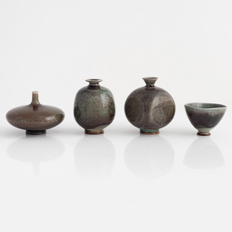 Berndt Friberg, three vases and a bowl, Gustavsbergs studio, including 1977.