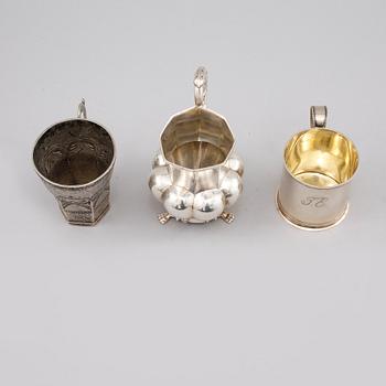 PARTI SILVER, 3 delar, 1800-tal. Vikt 350 gram.