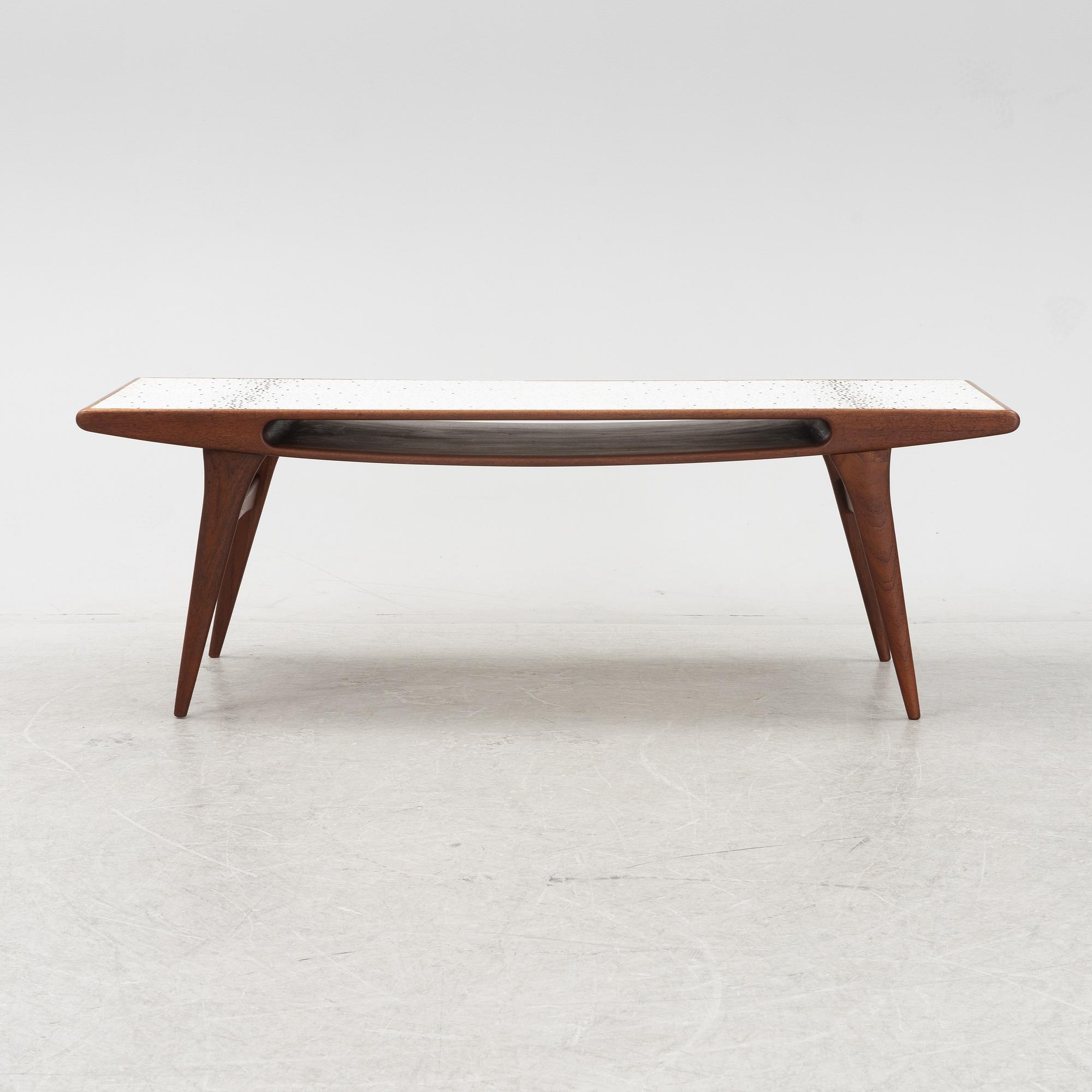 A Scandinavian teak and tiled coffee table, 1960's.