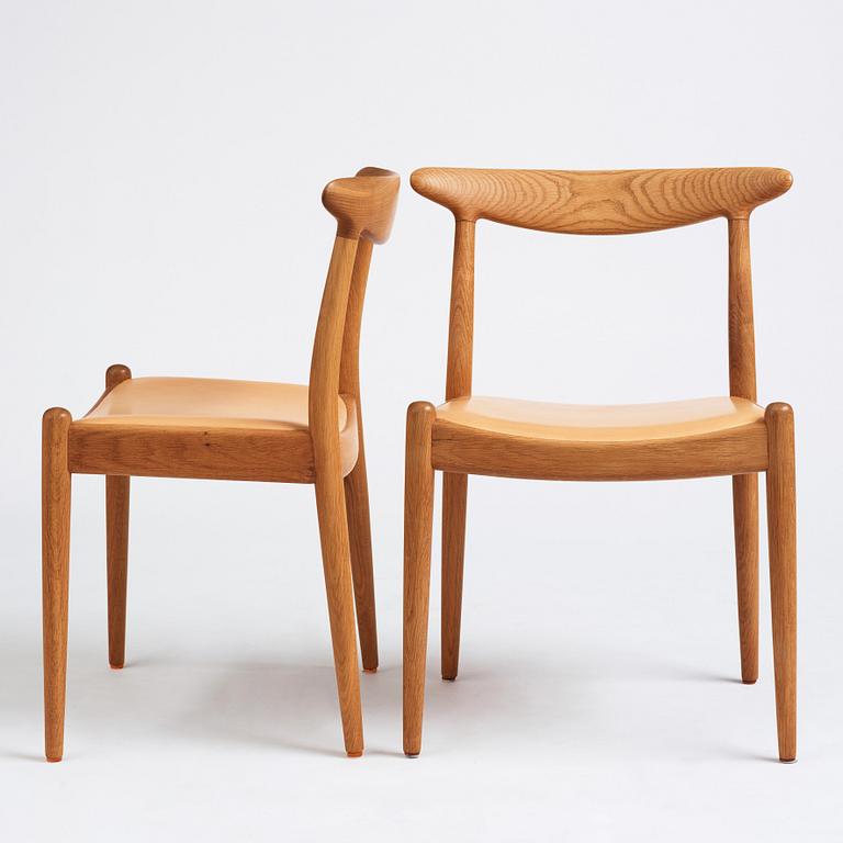 Hans J. Wegner, stolar 6 st., modell "W1", C.M. Madsens Fabriker, Danmark 1950-tal.