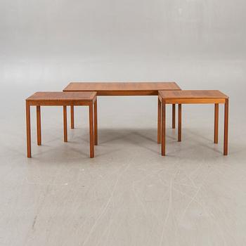 Sven Engström & Gunnar Myrstrand, a set of three teak coffee tables "Kaskad" Tingströms 1960s.