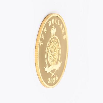 Coin, Ten dollars, Beijing to Milan, 2026, gold 99,9%.
