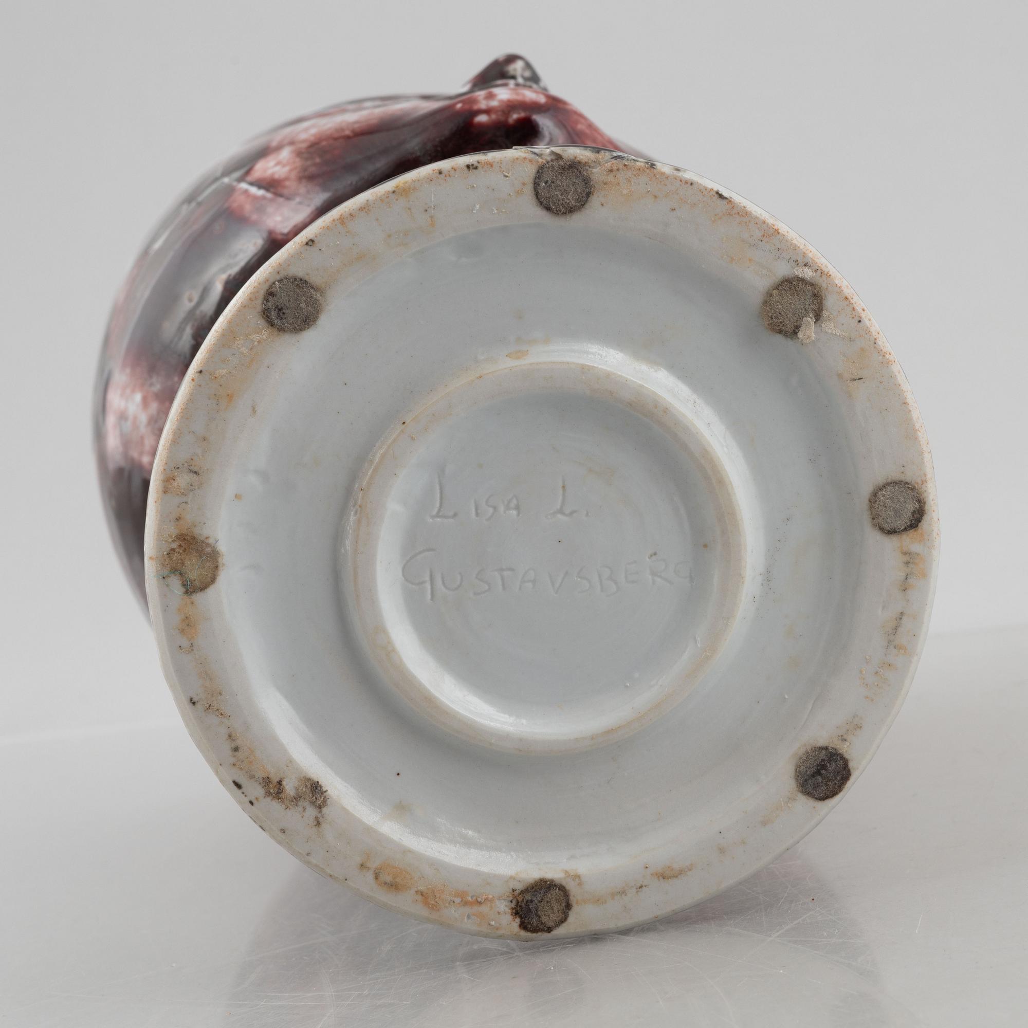 Lisa Larson, vas, stengods, troligen prototyp, Gustavsberg.