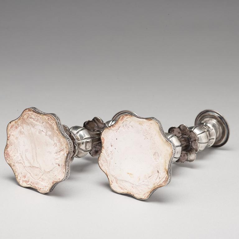 Olof Robert Lundgren, ljusstakar, ett par, silver, Åbo 1848.