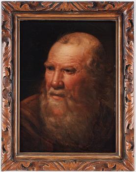 Jacob Jordaens Attributed to, The head of a saint, a study.