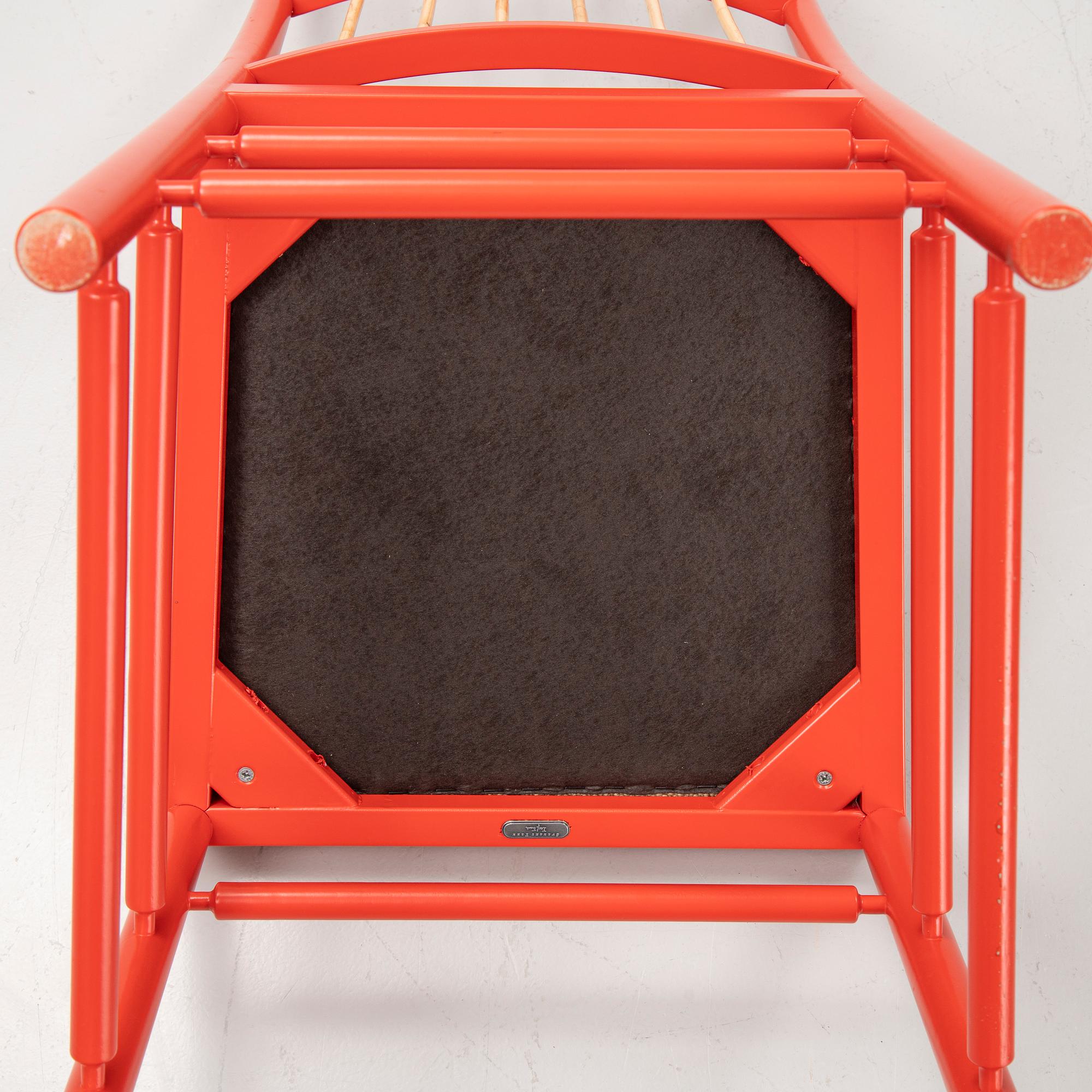 Josef Frank, a set of four model '2025' chairs, Firma Svenskt Tenn, post 1985.