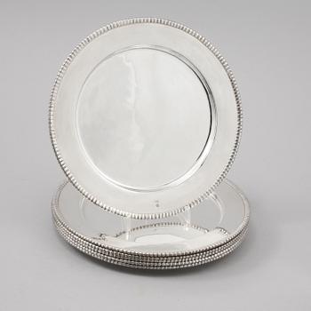 KUVERTTALLRIKAR, 6 st, sterlingsilver, 1900-tal, total vikt ca 2520 gram.