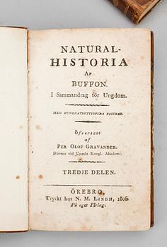 BÖCKER, 3 st, "Natural historia 1-3", Buffon, 1806.