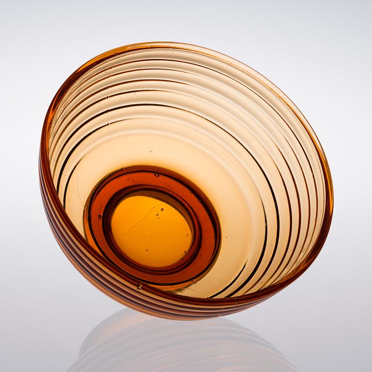 AINO AALTO, BOWL, glass, "Bölgeblick", Karhula 1930s/1940s.