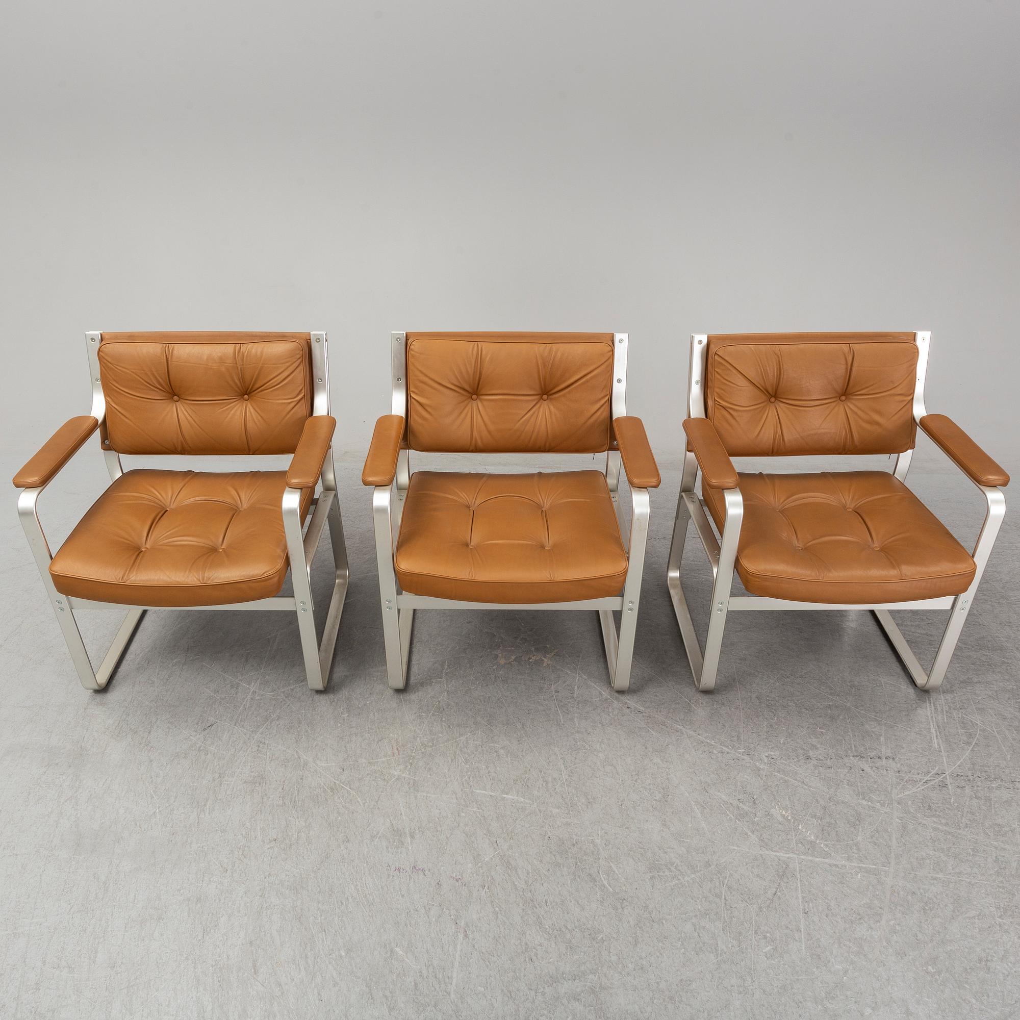 KARL ERIK EKSELIUS, fåtöljer 3 st, "Mondo", JOC.