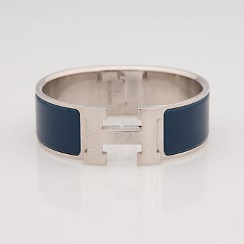 ARMBAND, bijouteri, Hermès "clic H", silverfärgad metall.