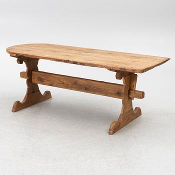 A 19th century pine table.