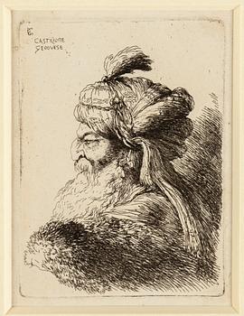 Giovanni Benedetto Castiglione, etching signed in plate.