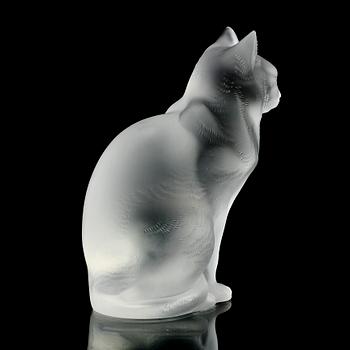 FIGURIN, glas, "Sitting cat", Lalique.