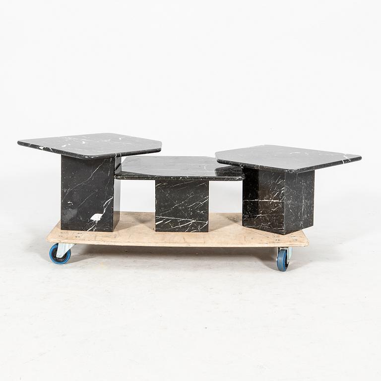 A three pcs marlbe coffee table/Nesting table.