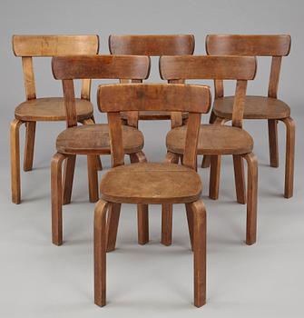 STOLAR, 6 st, modell "69", Alvar Aalto, 1930-tal.