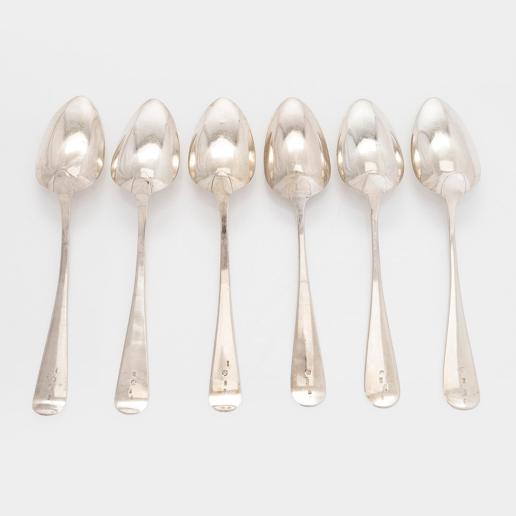 Matskedar, 6 st, S:t Petersburg tidigt 1800-tal.