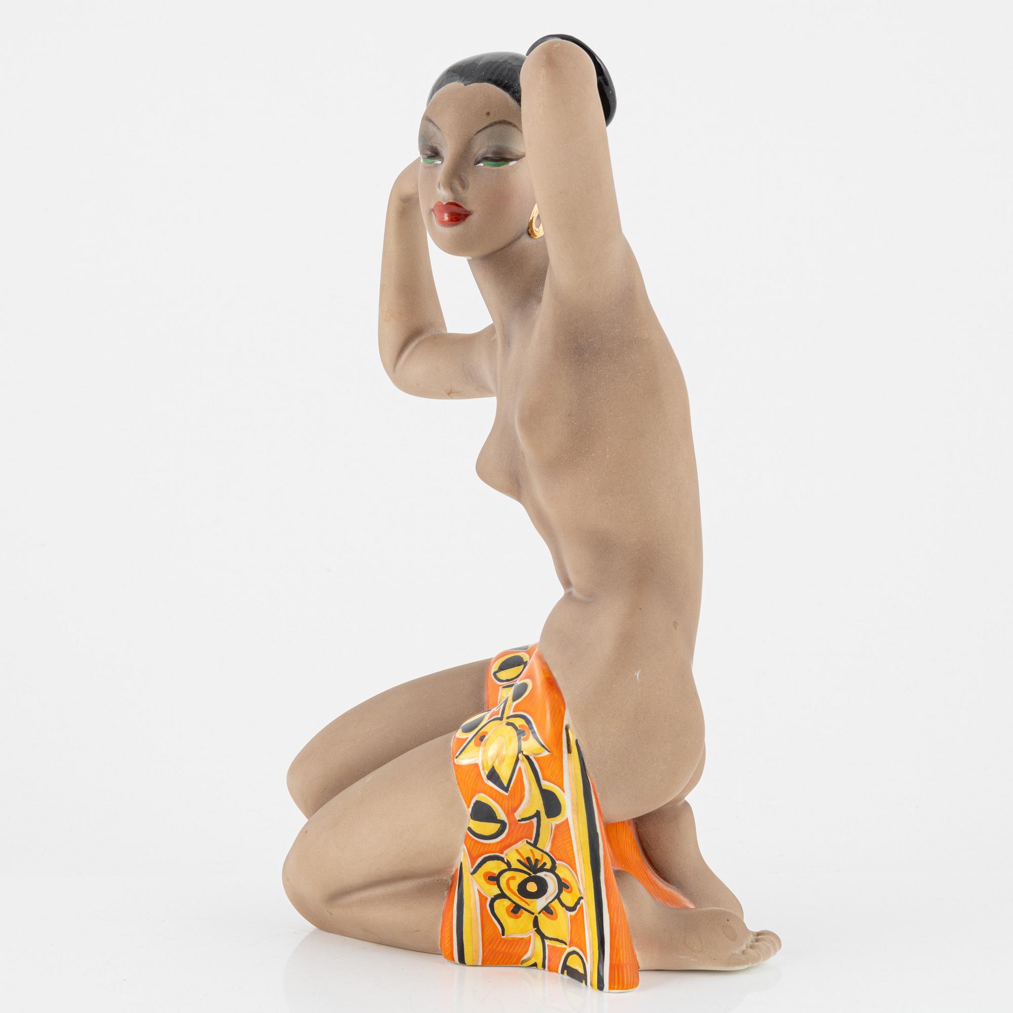 A 'Samara' ceramic figurine, C.I.A. Manna Torino, Italy, around mid 20th Century.