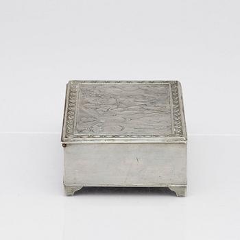 Nils Fougstedt, a pewter box, Stockholm 1928, model 616.