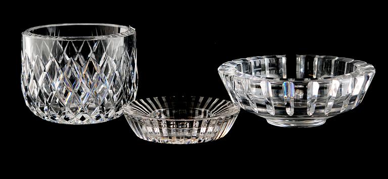 SKÅLAR, 3 st, glas, Orrefors.