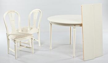 MATSALSGRUPP, 5 delar, gustaviansk stil, 1900-talets andra hälft.