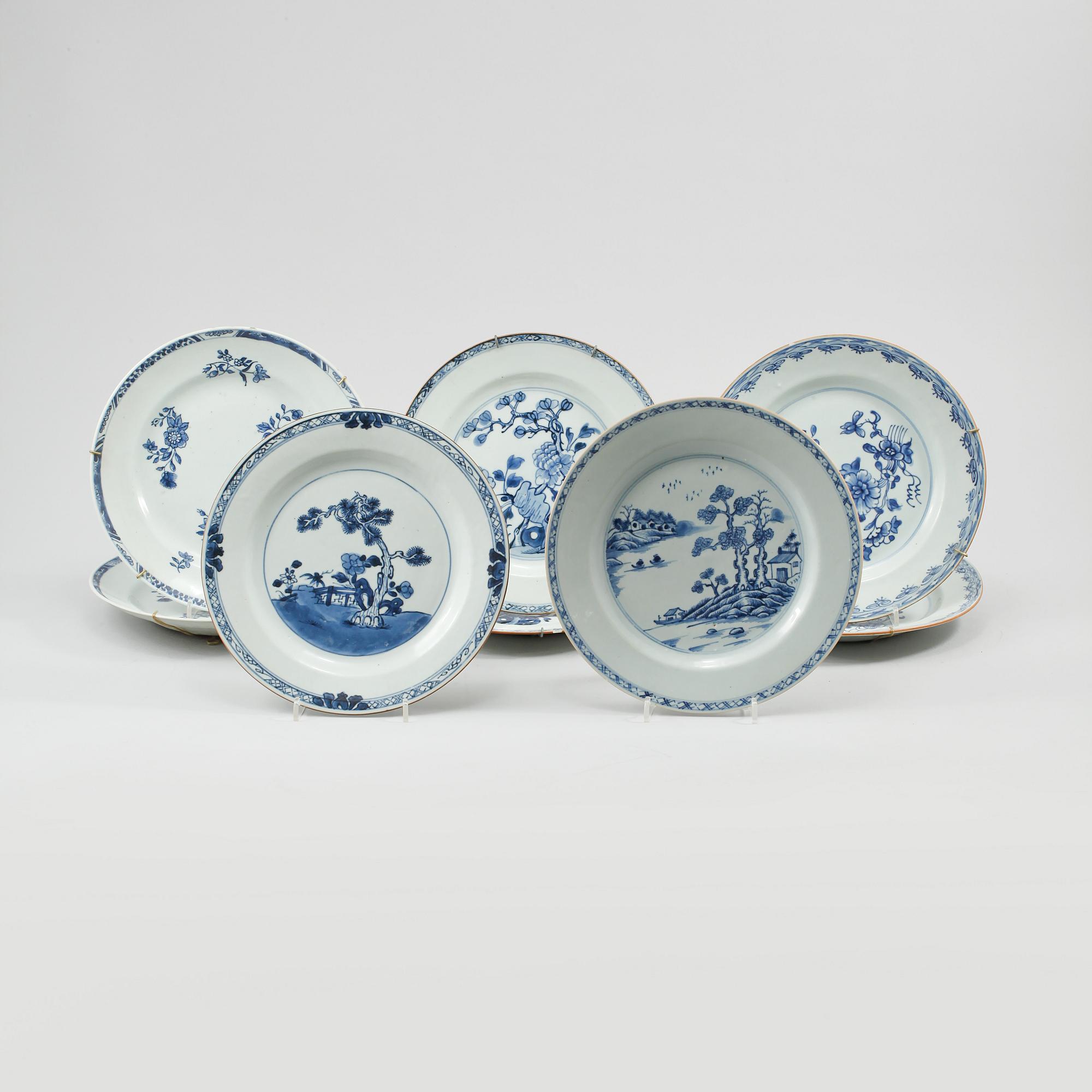 TALLRIKAR, 8 st, porslin, Kina, 1700-tal.